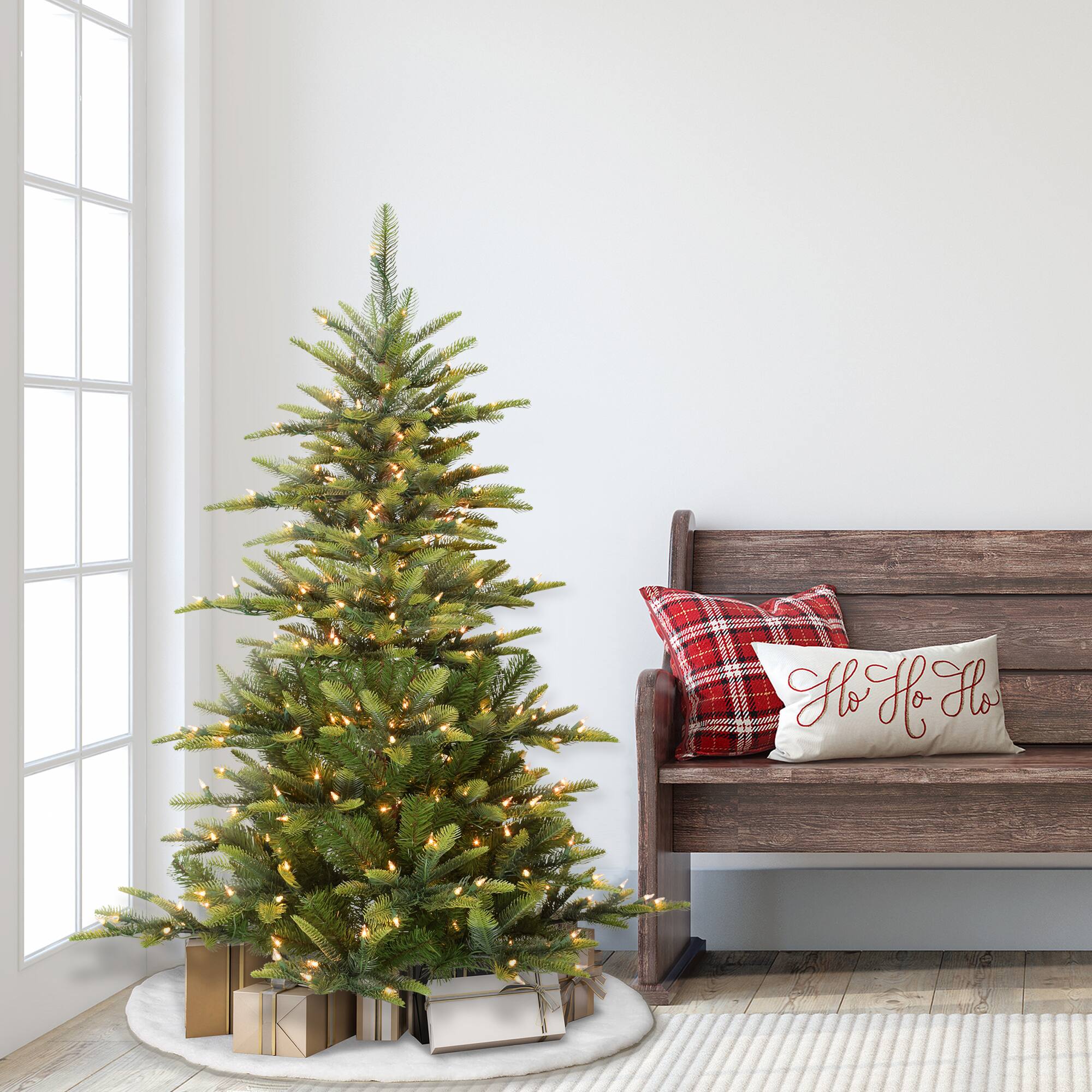4.5ft. Pre-Lit Aspen Fir Artificial Christmas Tree, Clear Lights